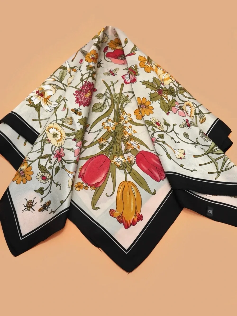 Off White Floral Scarf